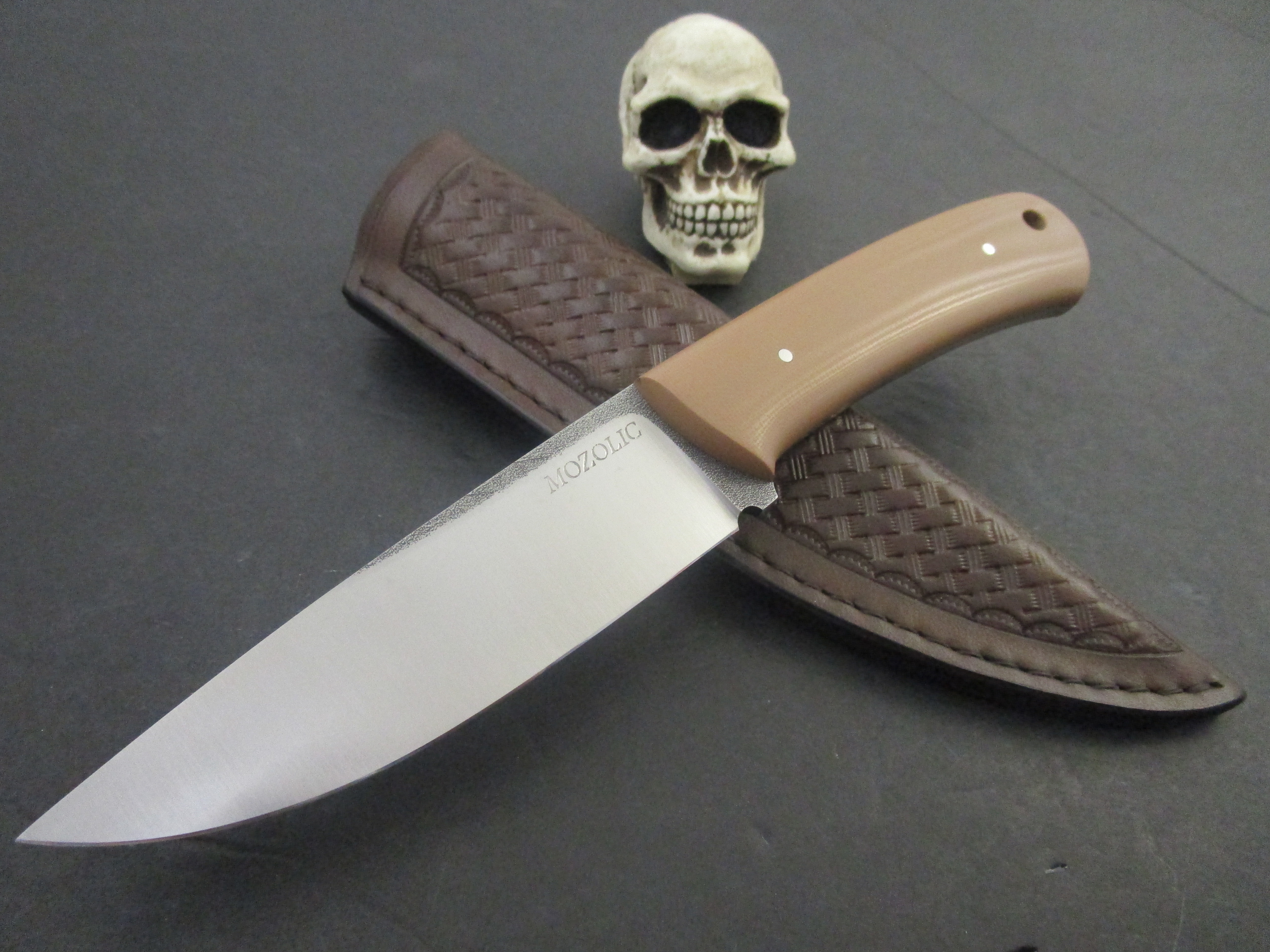 Mozolic Knives Forged D2 Tan G10  Hunter / EDC